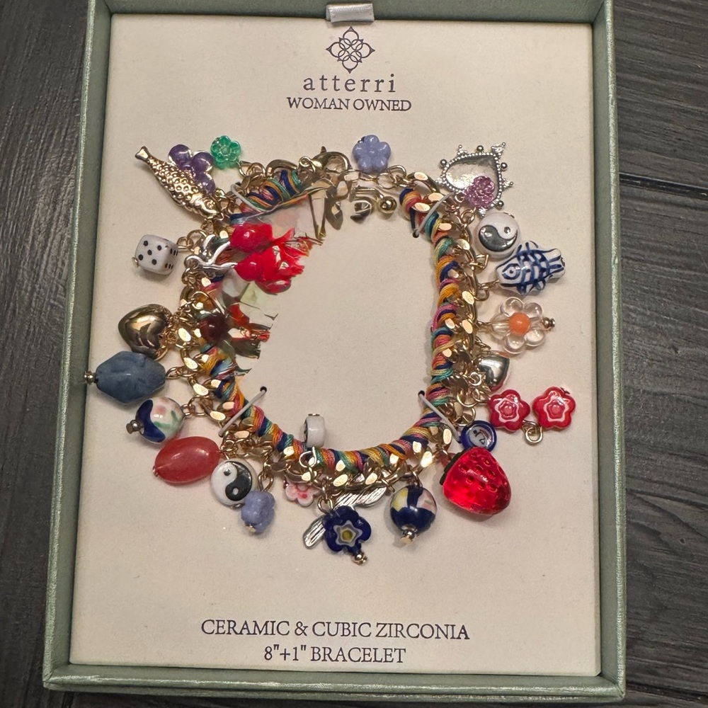Atterri tik tok viral Multicolor Charm Bracelet. NWT. 8 inch+ 1 inch extender.